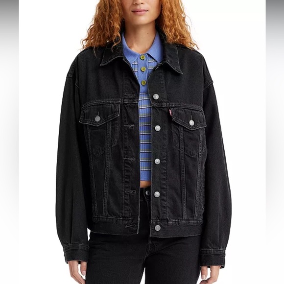 Levi’s Black Denim Trucker Jacket - Picture 1 of 3